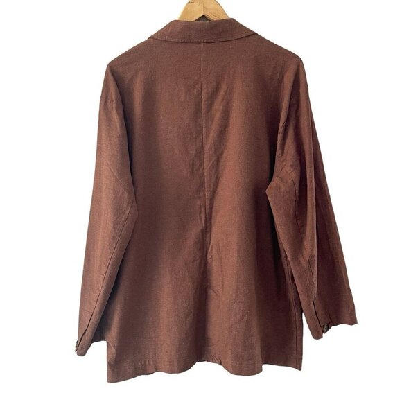 Marine Layer Flora Hemp Tencel Blazer Oversize Brown Women's Size XL NWOT - Picture 5 of 16